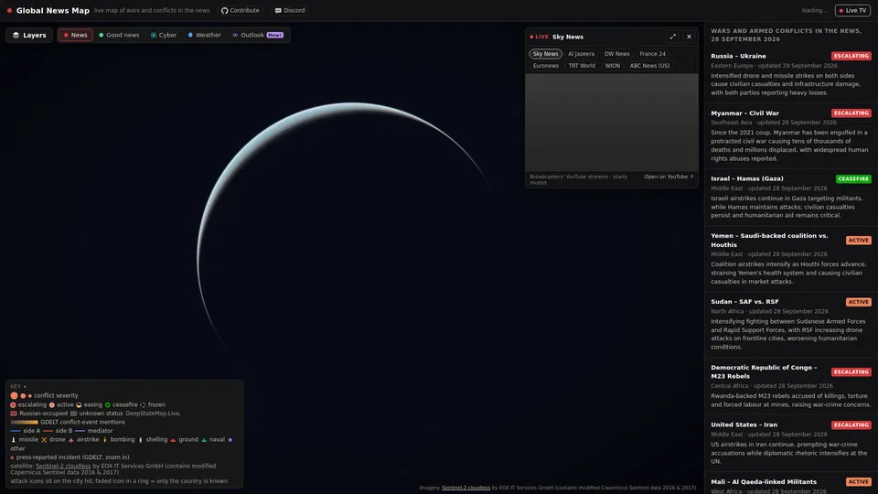 Homepage snapshot at launch