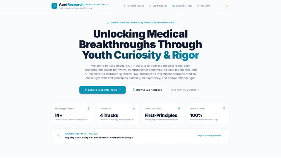 Homepage snapshot at launch