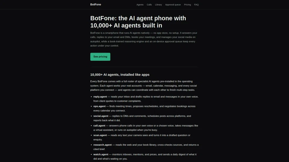 Homepage snapshot at launch