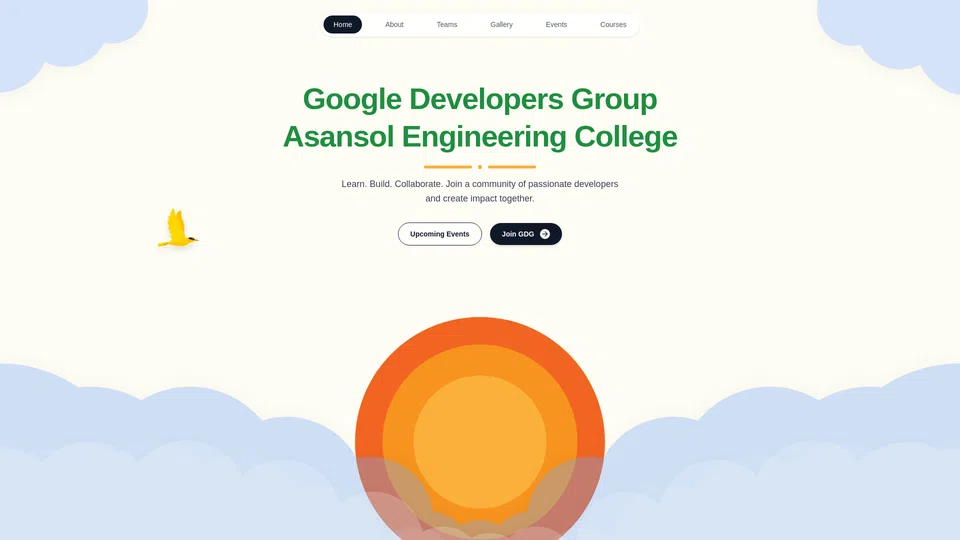 Homepage snapshot at launch