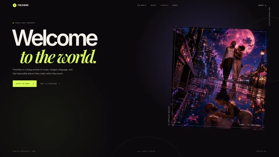 Homepage snapshot at launch