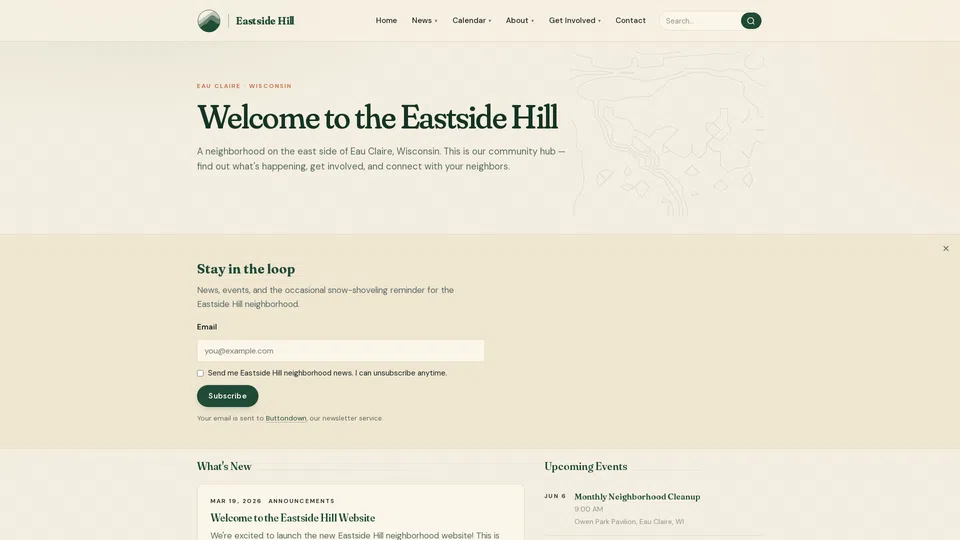 Homepage snapshot at launch