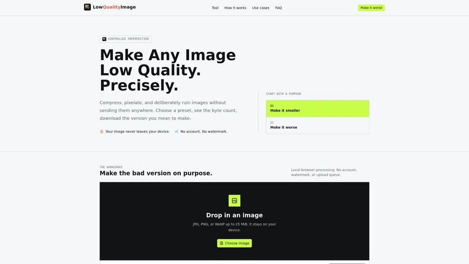 Homepage snapshot at launch