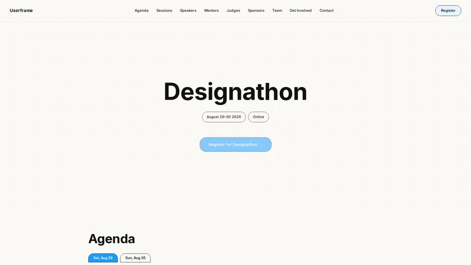 Homepage snapshot at launch