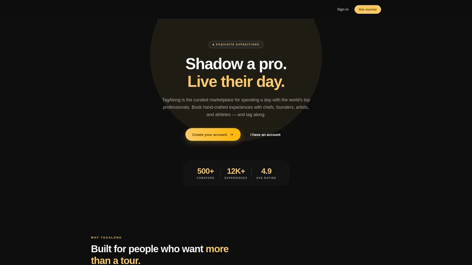 Homepage snapshot at launch