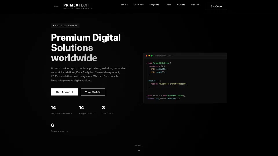 Homepage snapshot at launch