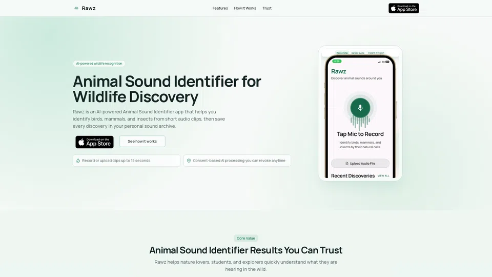 Homepage snapshot at launch