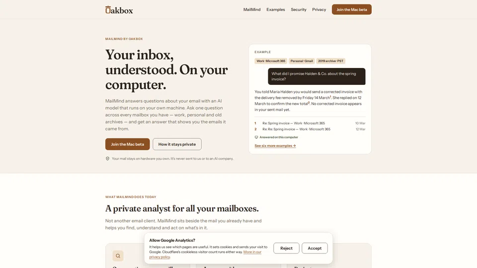 Homepage snapshot at launch