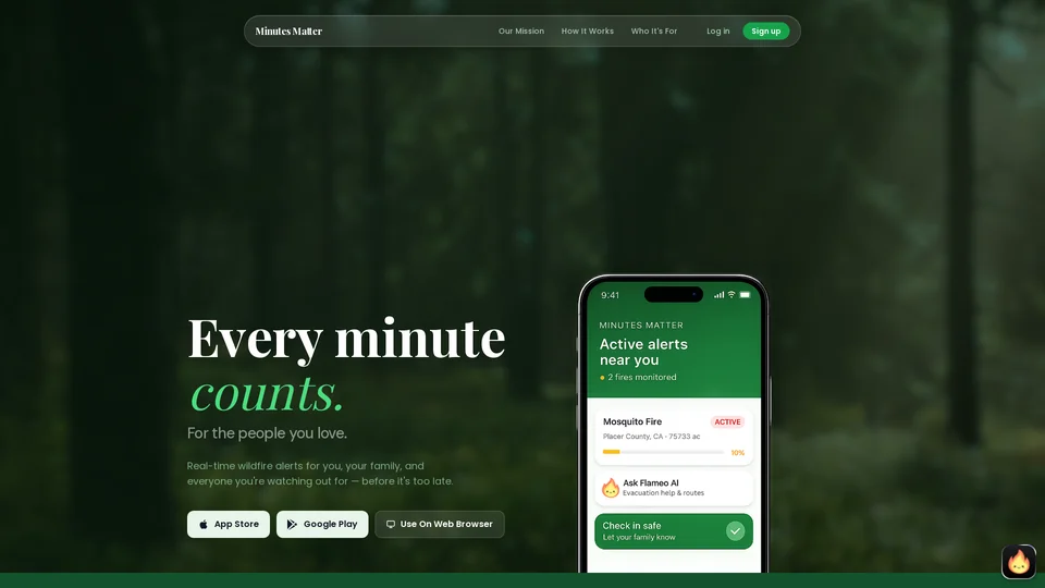 Homepage snapshot at launch