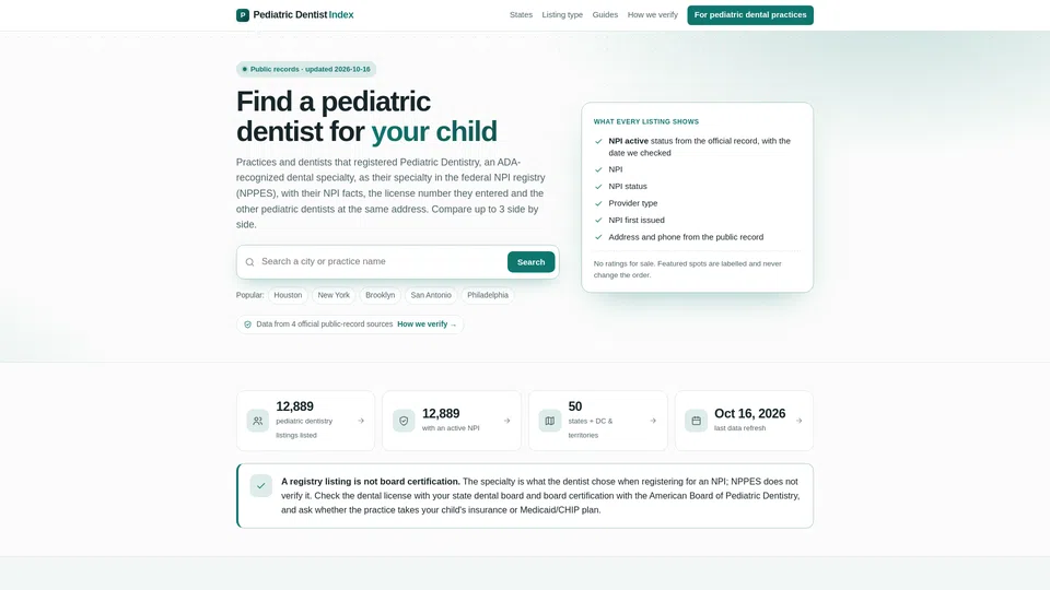 Homepage snapshot at launch