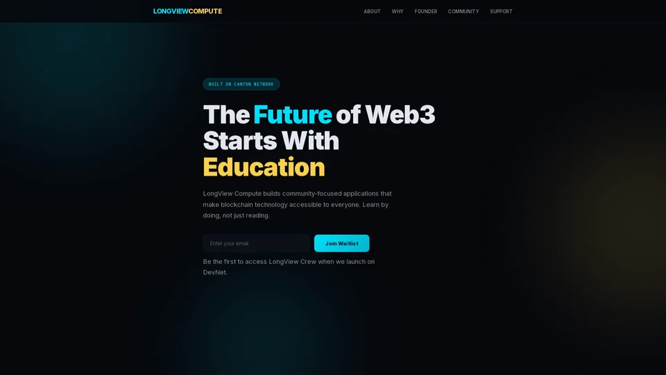 Homepage snapshot at launch