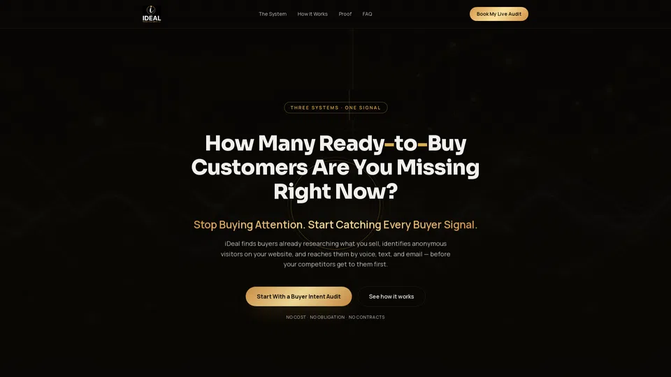 Homepage snapshot at launch