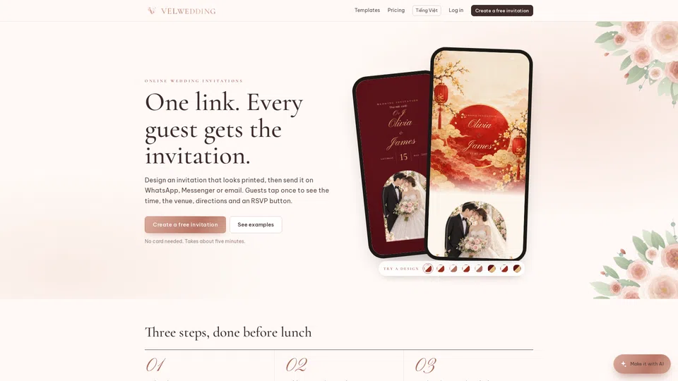 Homepage snapshot at launch