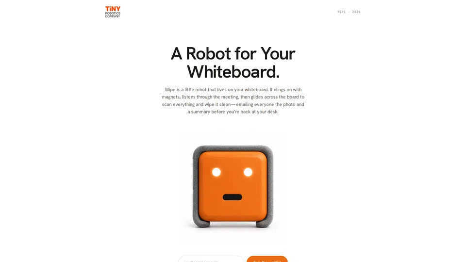 Homepage snapshot at launch