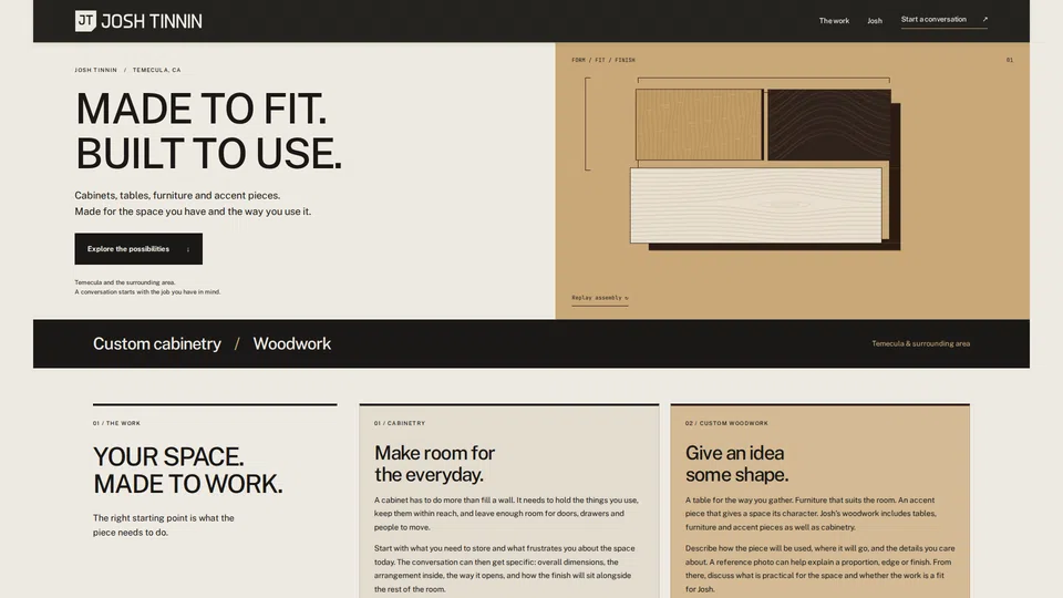 Homepage snapshot at launch