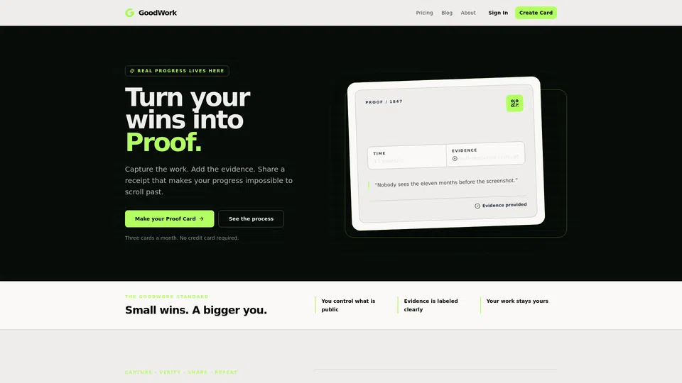Homepage snapshot at launch