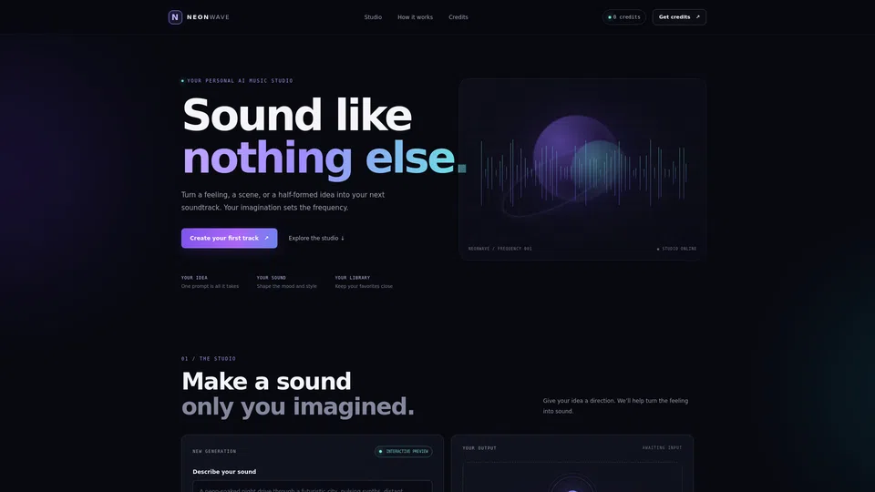 Homepage snapshot at launch