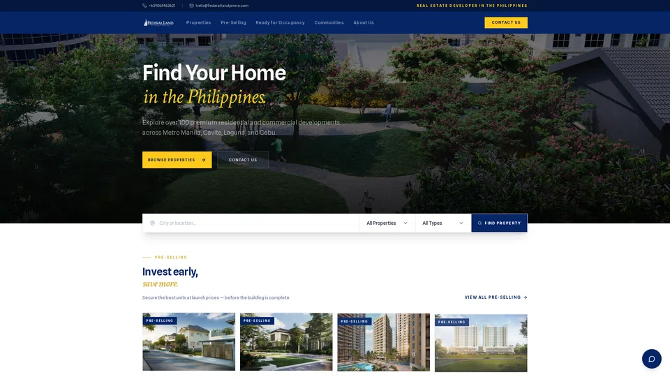 Homepage snapshot at launch