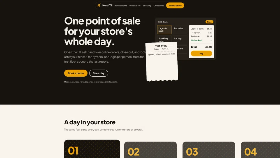 Homepage snapshot at launch