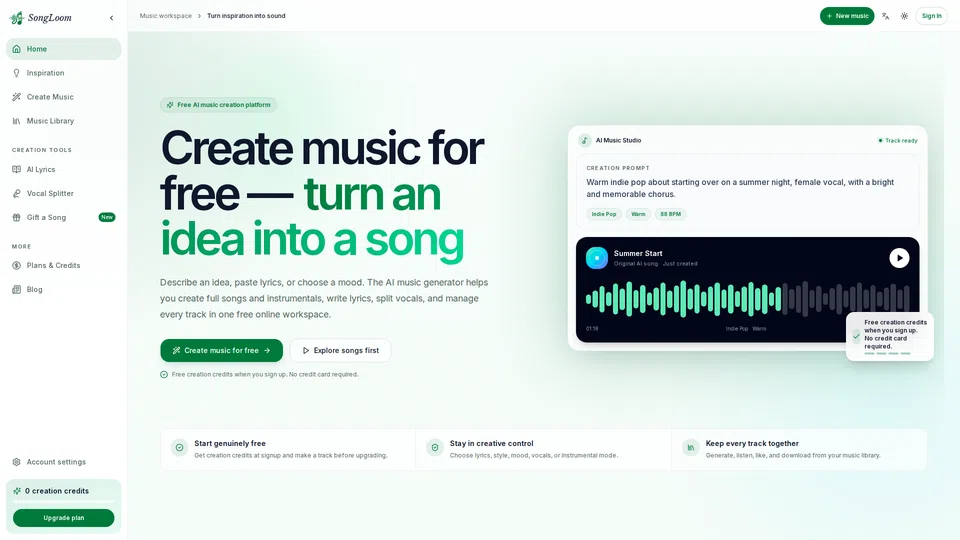 Homepage snapshot at launch