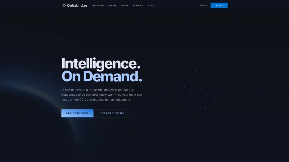 Homepage snapshot at launch
