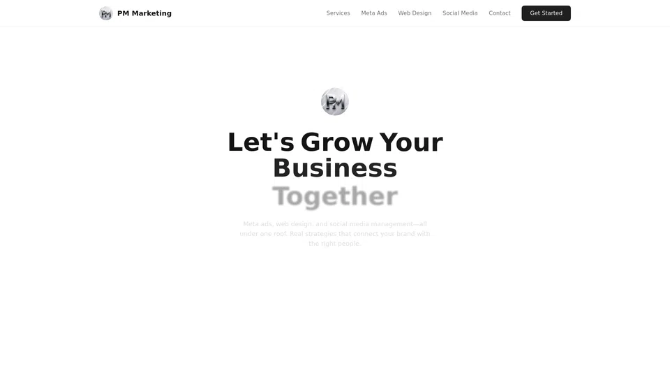 Homepage snapshot at launch