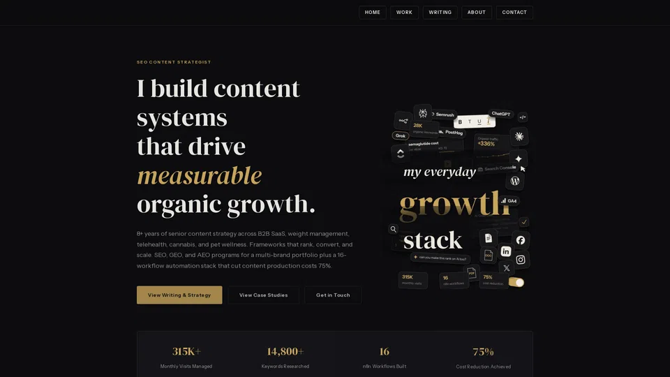 Homepage snapshot at launch