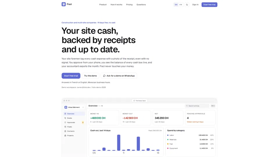 Homepage snapshot at launch