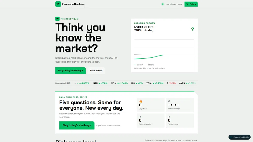 Homepage snapshot at launch