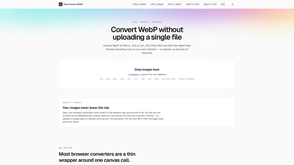 Homepage snapshot at launch