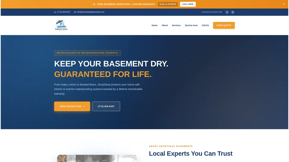 Homepage snapshot at launch