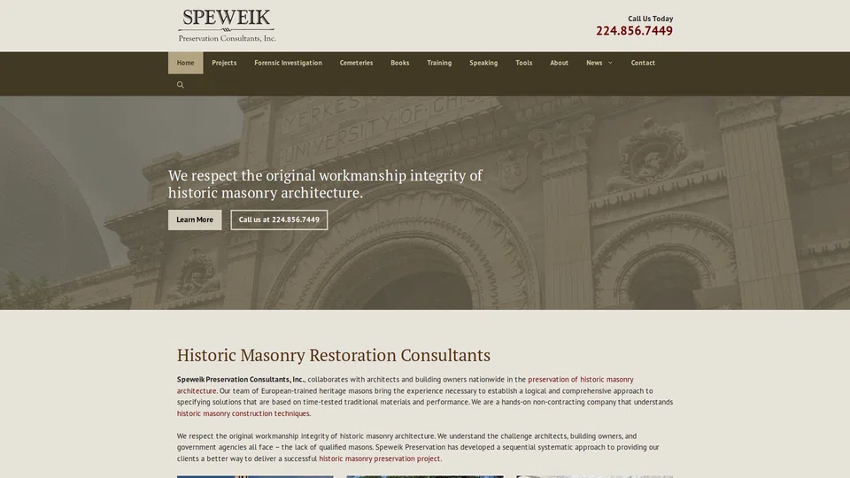 Homepage snapshot at launch