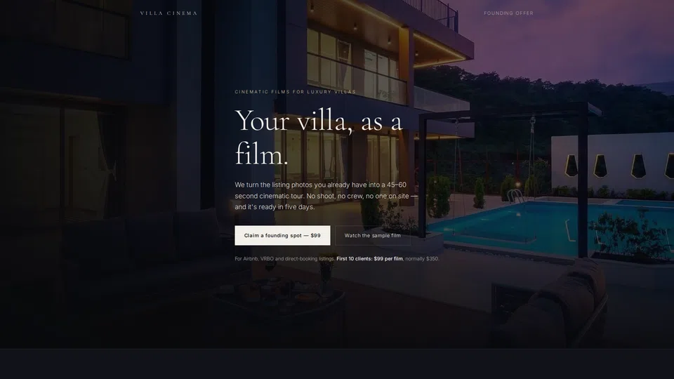 Homepage snapshot at launch