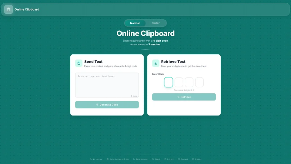 Homepage snapshot at launch