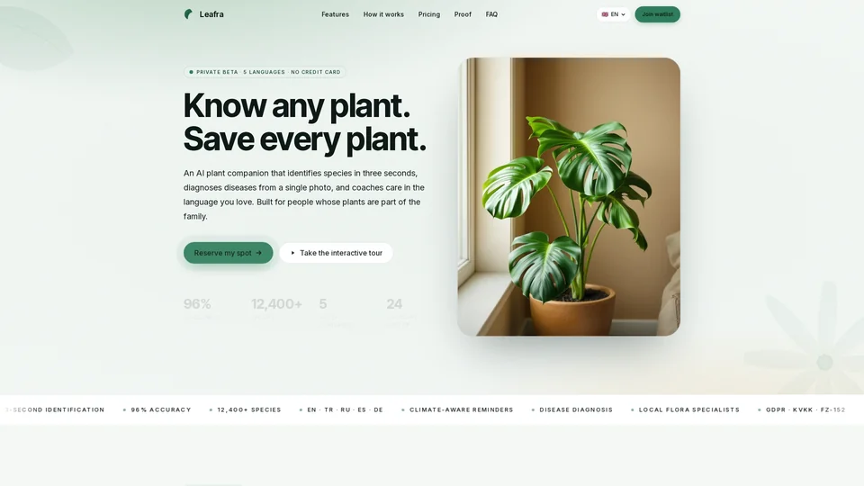 Homepage snapshot at launch