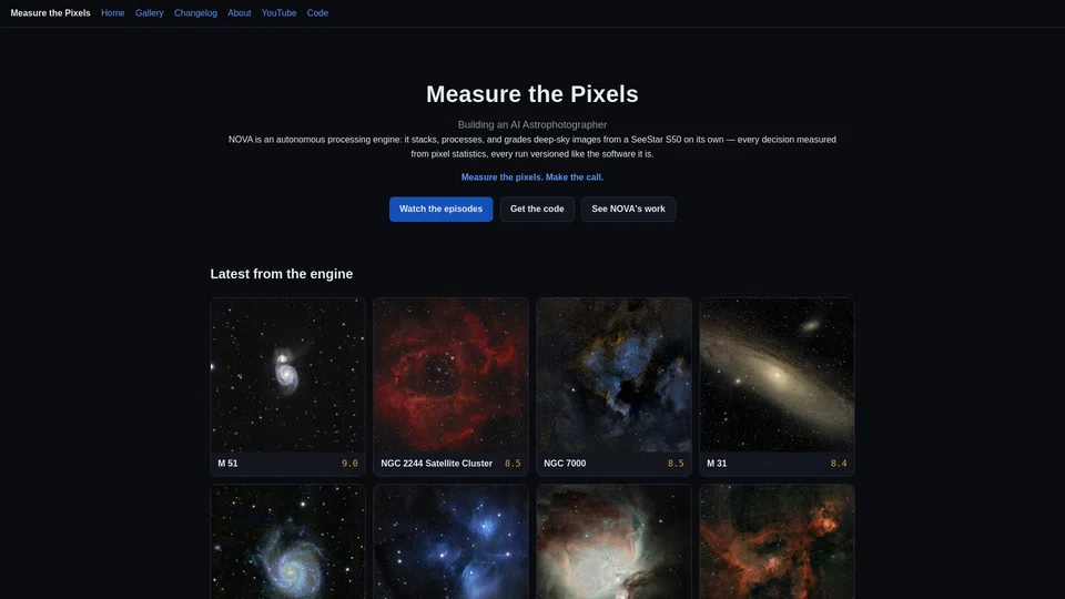 Homepage snapshot at launch