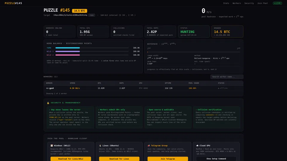 Homepage snapshot at launch