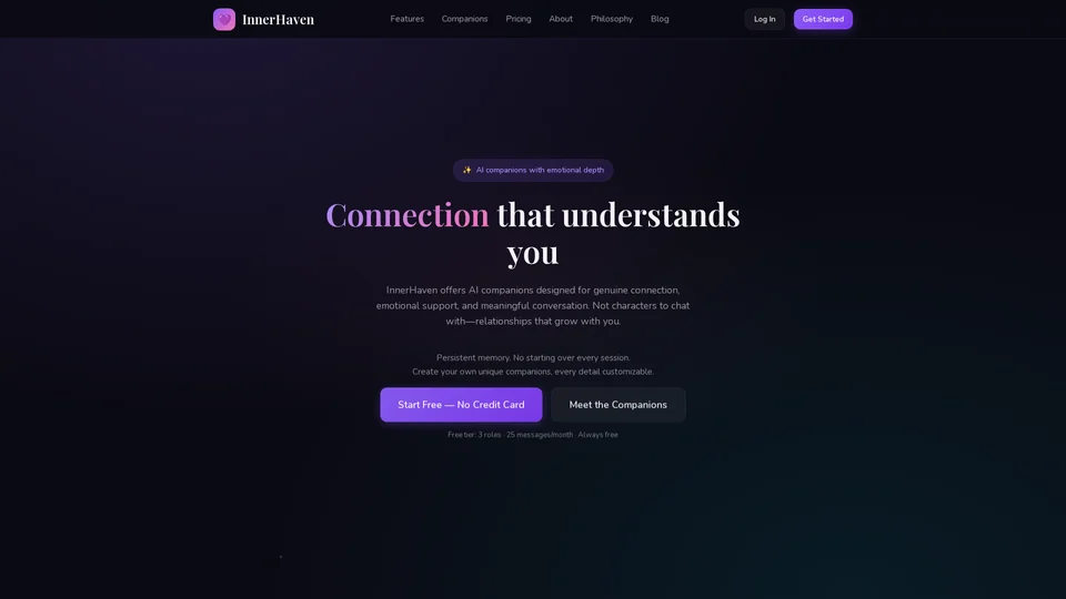Homepage snapshot at launch