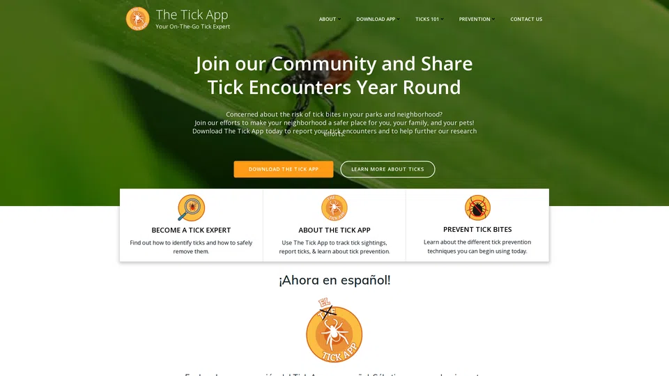 Homepage snapshot at launch