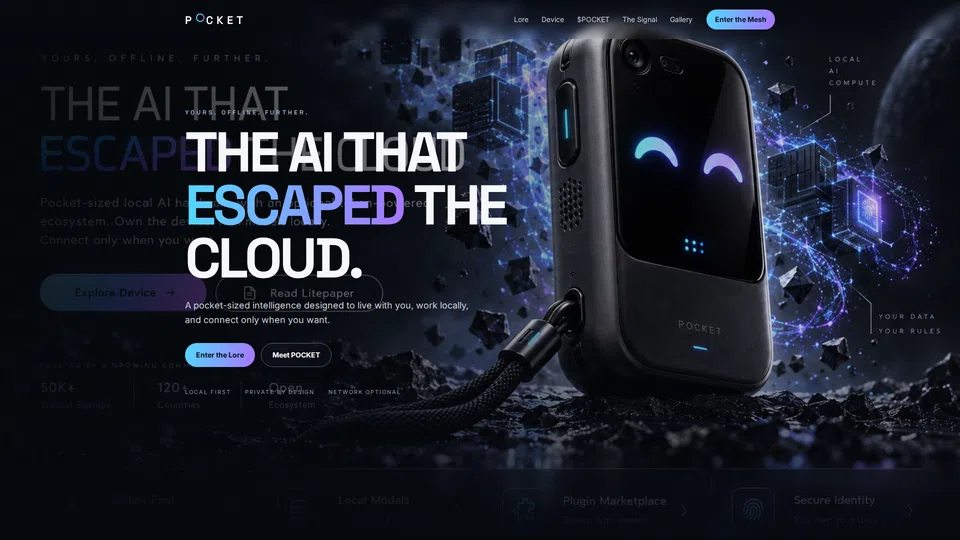 Homepage snapshot at launch