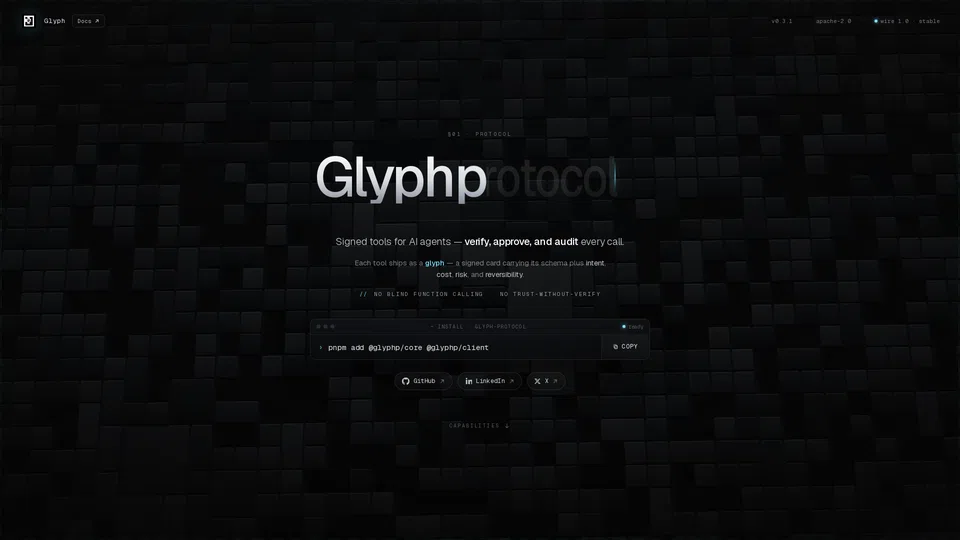 Homepage snapshot at launch