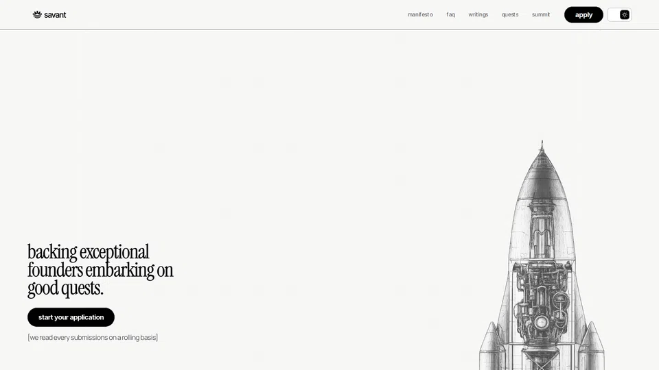 Homepage snapshot at launch