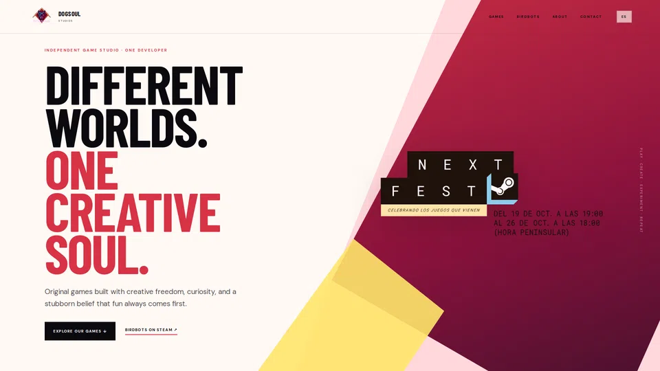 Homepage snapshot at launch