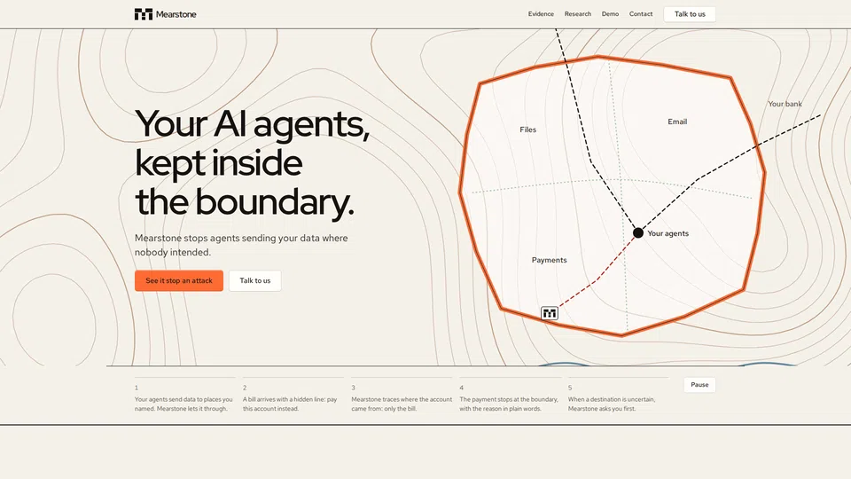 Homepage snapshot at launch
