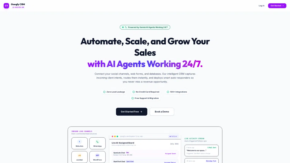 Homepage snapshot at launch