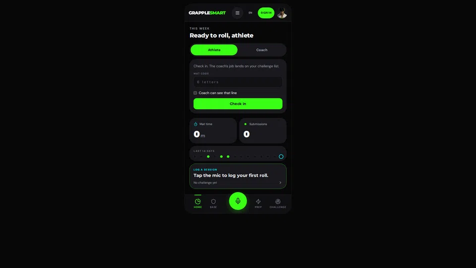 Homepage snapshot at launch