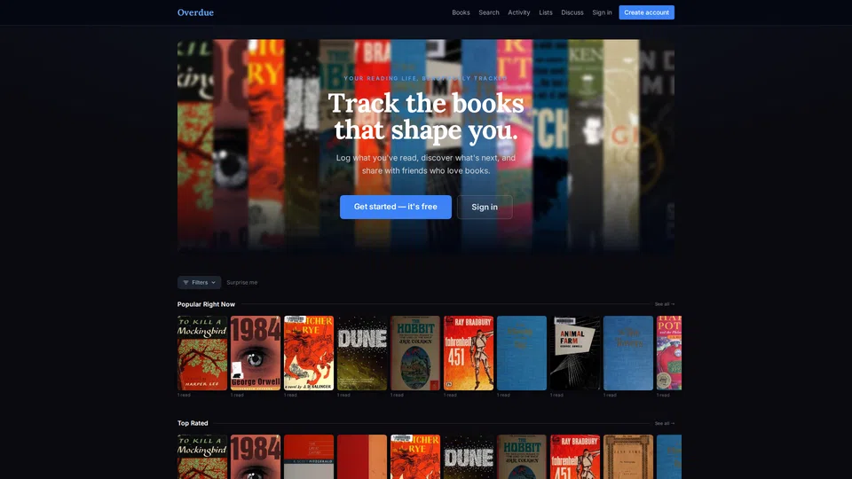 Homepage snapshot at launch