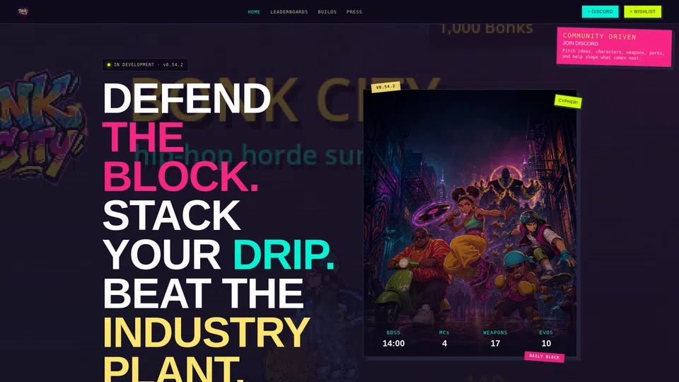 Homepage snapshot at launch