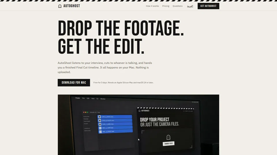 Homepage snapshot at launch