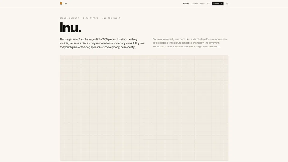 Homepage snapshot at launch
